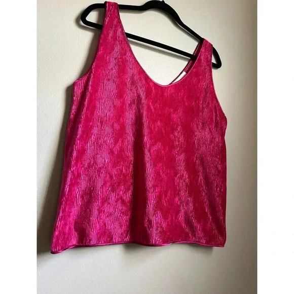Oscar de la Renta Vintage 1990's Crushed Velvet Sleeveless Blouse Shirt Tank Top - Picture 6 of 12